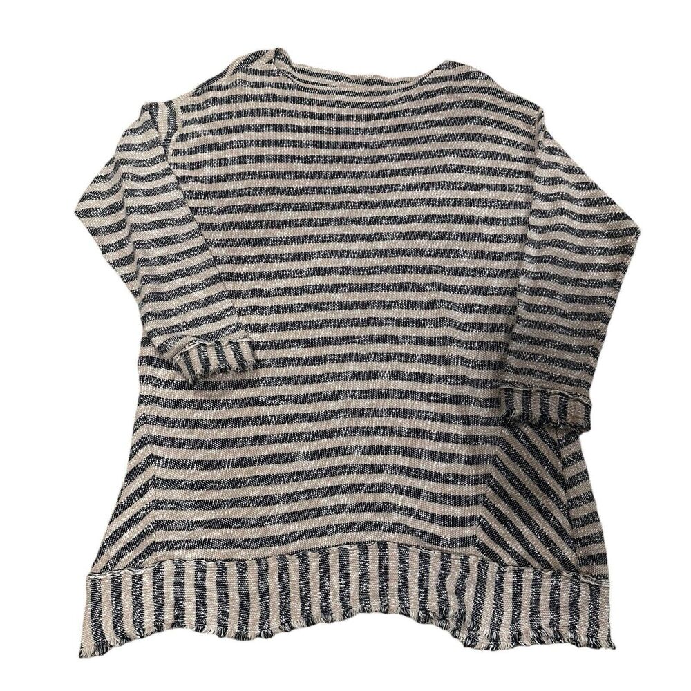 Soft Surroundings Sweater 3XL 100% Cotton Striped Top Sweatshirt